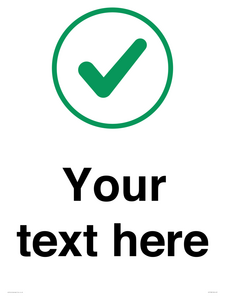 Custom plain background, green tick in circle sign